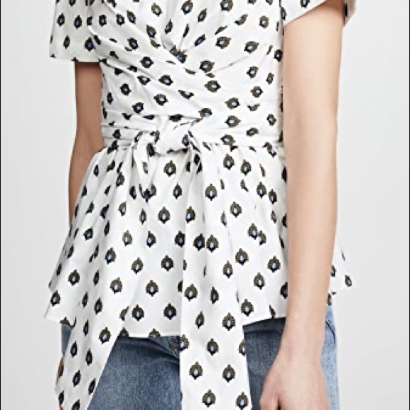 DVF GLORIA TOP IN FLEUR DOT IVORY SIZE Small - Picture 4 of 12